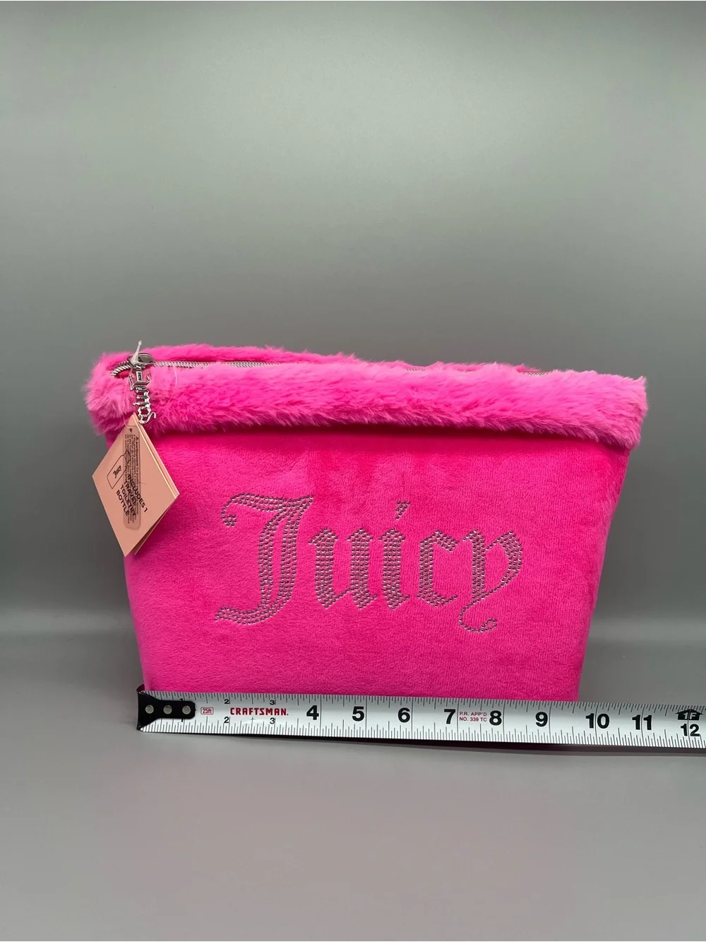 Juicy couture pink velour cosmetics bag